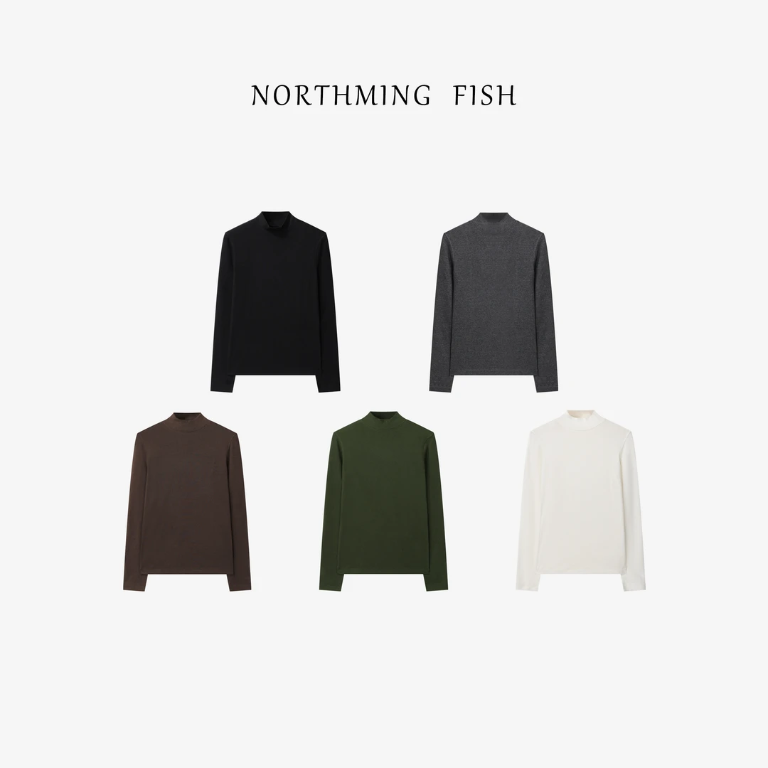 NorthMing fish 「素衫」简约高级 实穿百搭吸湿保暖半高领打底衫