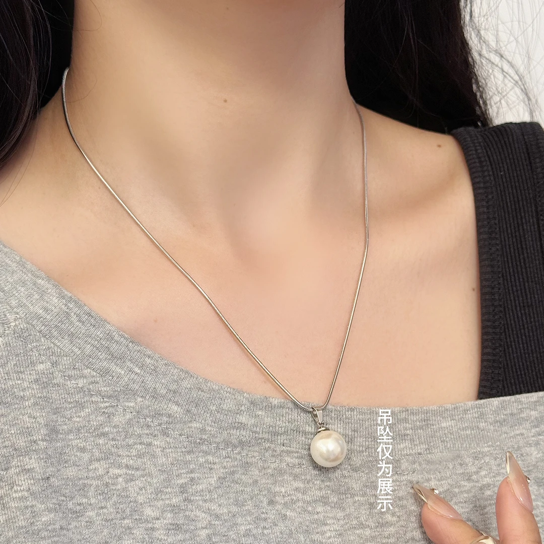 链子925银 圆蛇锁骨链项链男女同款可穿吊坠高级素链小众百搭颈链