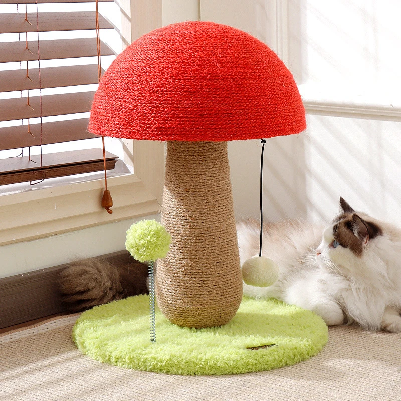 猫抓板解闷猫架不掉屑耐磨猫咪立式蘑菇剑麻爬架玩具猫抓柱