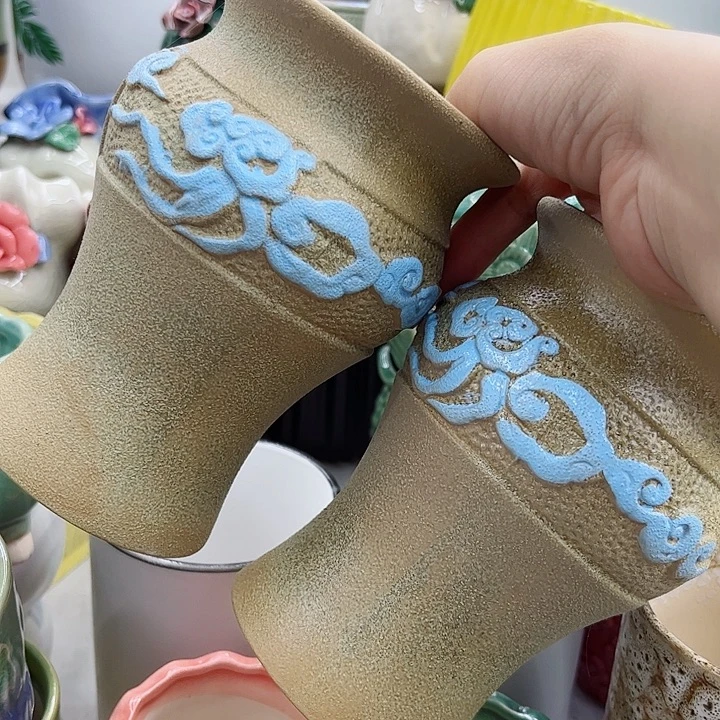 多肉绿植陶瓷花盆9.9包邮，有孔