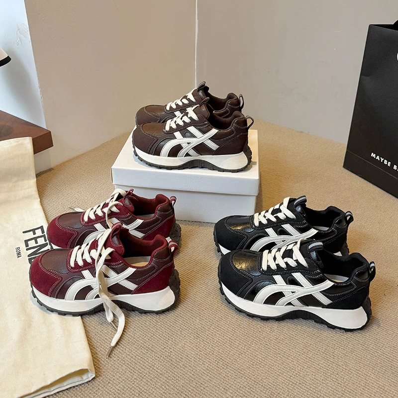 【张洪波专属】艾微妮-秋冬女士潮流单里加绒老爹鞋