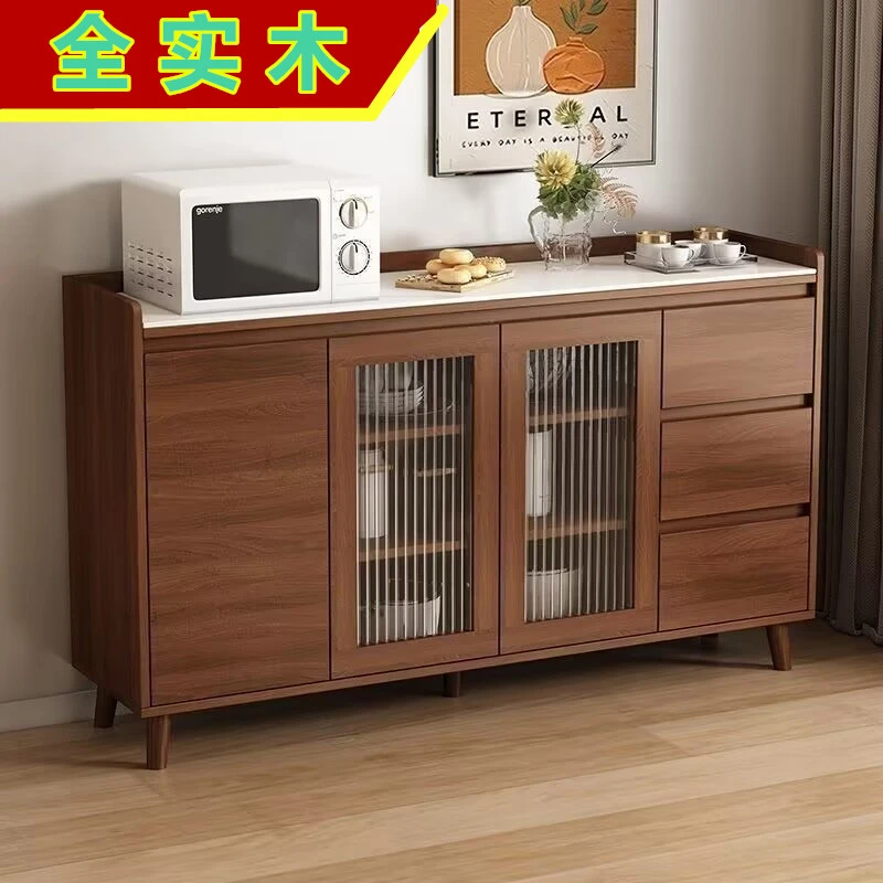 全实木鞋柜餐边柜酒柜茶水柜大容量储物柜厨房多功能收纳一体靠墙