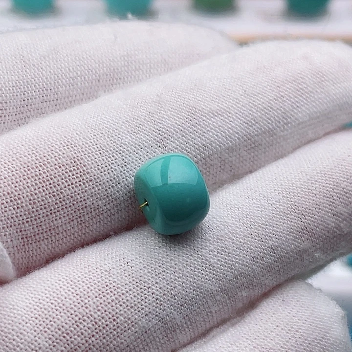 未镶嵌绿松石珠宝奇石10.2-7.3mm
