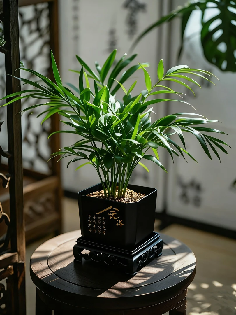 富贵椰子散尾葵盆栽室内耐阴植物净化空气适合办公室茶桌面