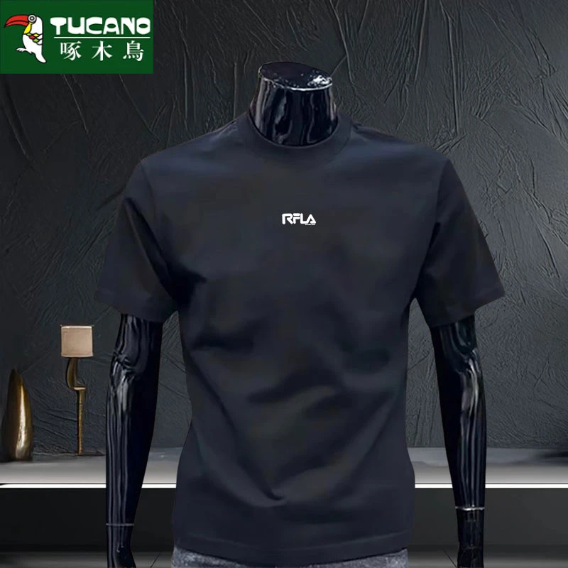 啄木鸟t恤男士纯棉短袖打底衫潮流网红圆领夏季青年运动休闲个性T