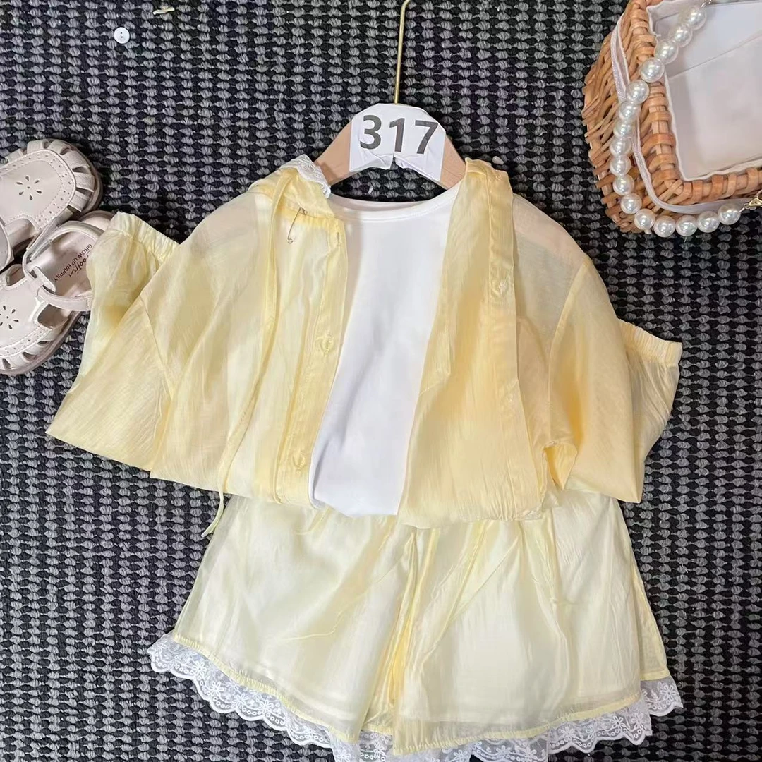 【94】-女童学院风套装夏季2025新款儿童服装卡通317