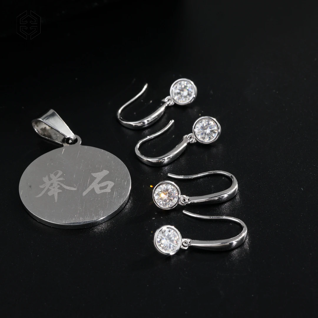 925银莫桑石银制品 TH1110-9819-044莫桑钻耳饰（一对/多样性发）v