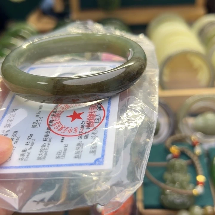 和田玉手镯未镶嵌58.2圈围2195