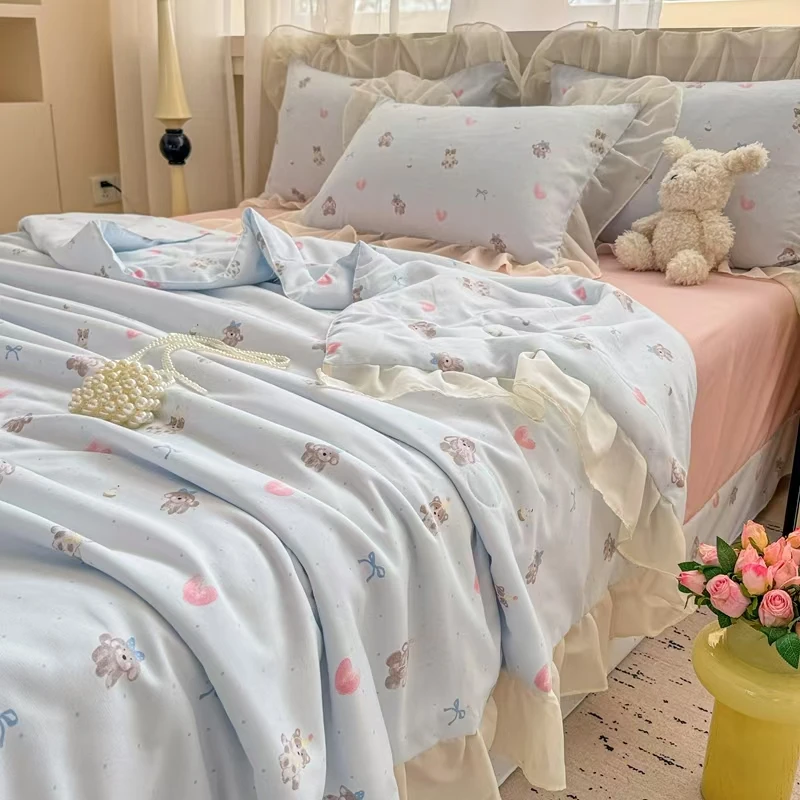 JN-A类提花针织水洗棉双层纱夏被床笠款