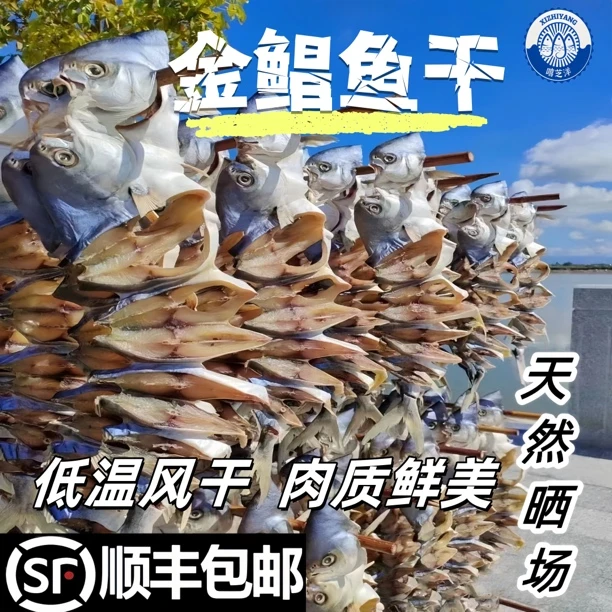 嘻芝洋【顺丰包邮】阳江特产金鲳鱼干淡晒风干无添加鱼干渔场真空装