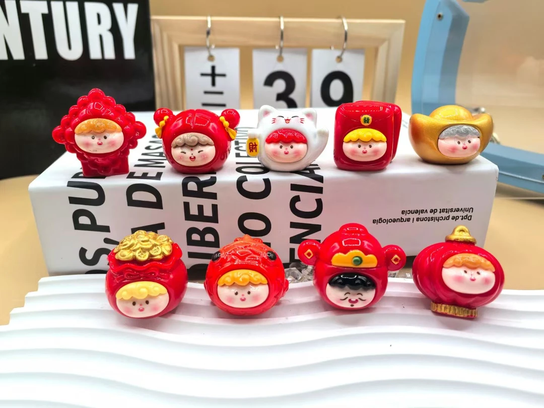 【直播拆许愿+2】新款新年实色新年崽崽摆件DIY可爱桌面车载摆件