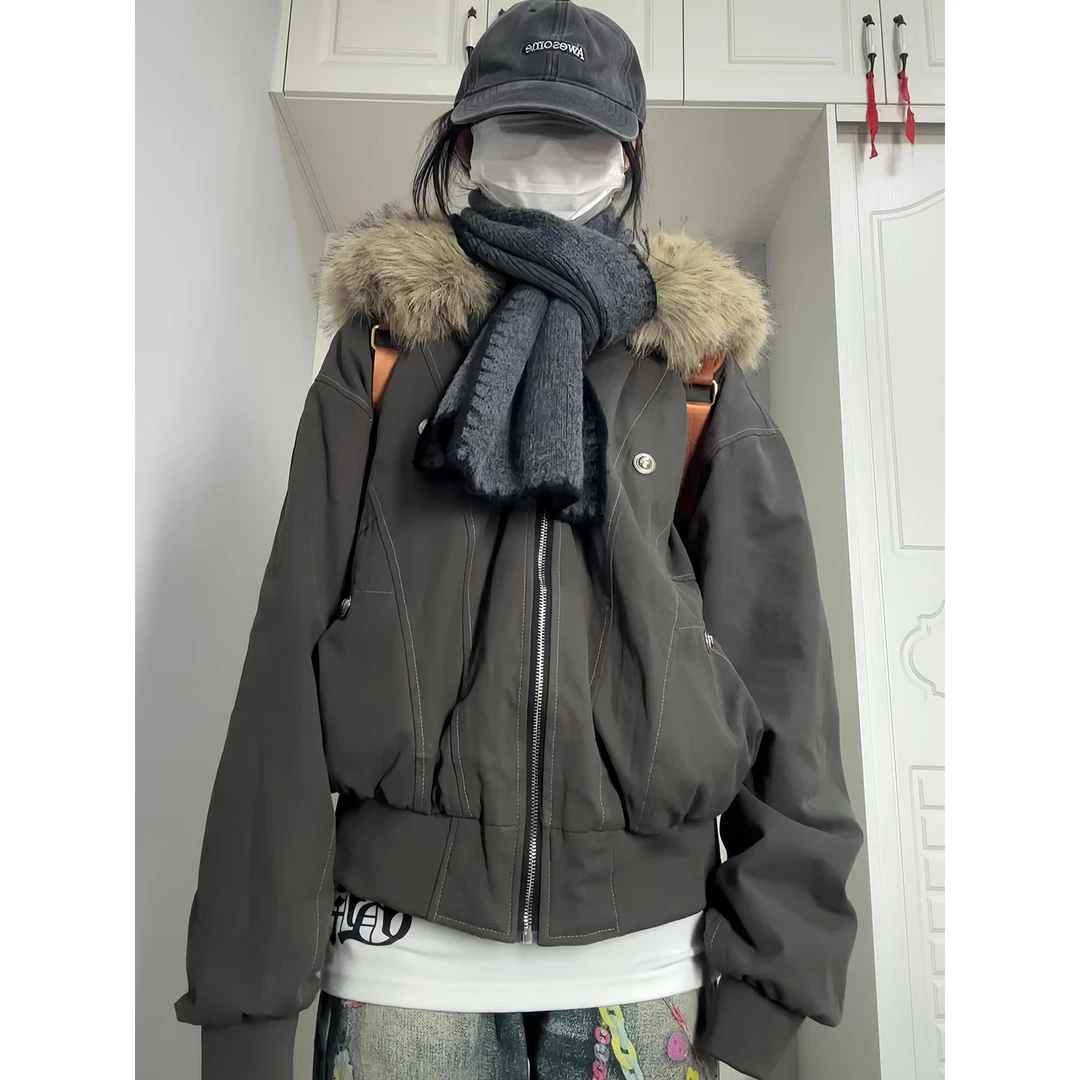 冬季棉服女2025新款座山雕外套棉衣加绒加厚派克服小个子短款棉袄