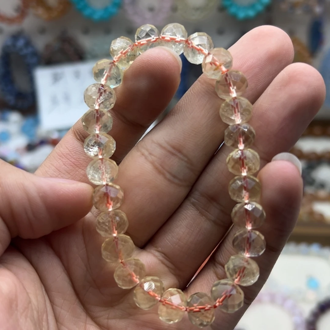 水晶手链未镶嵌黄水晶切面