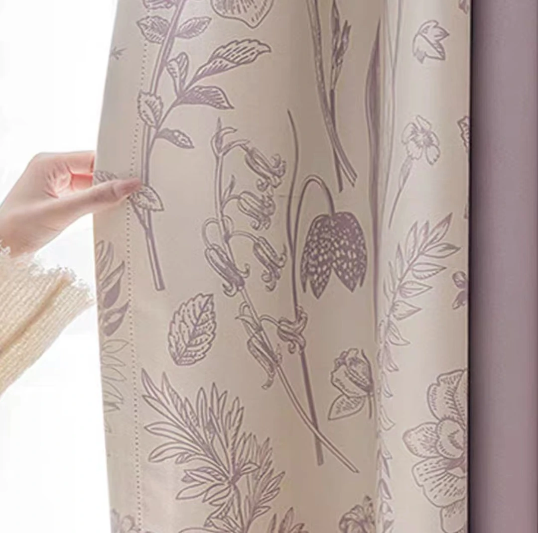 【4】紫雾花园法式美式简约ins风现代遮光奶油风窗帘