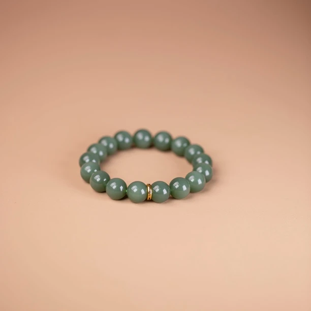 【玉道·出品】12mm粉青圆珠手串 藏物系列