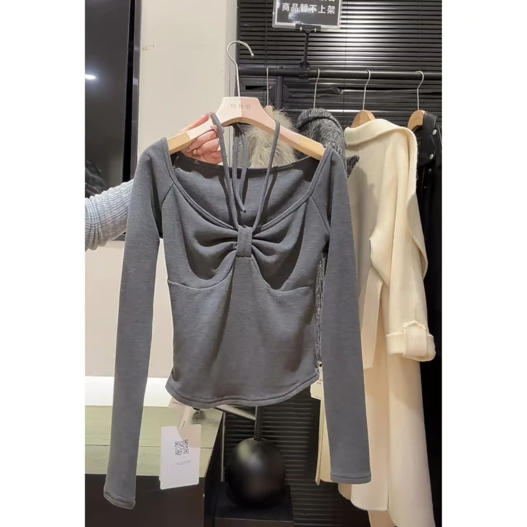 徐秋阳  撩动心弦（磨毛）  百搭时尚休闲设计感显瘦显白上衣12023