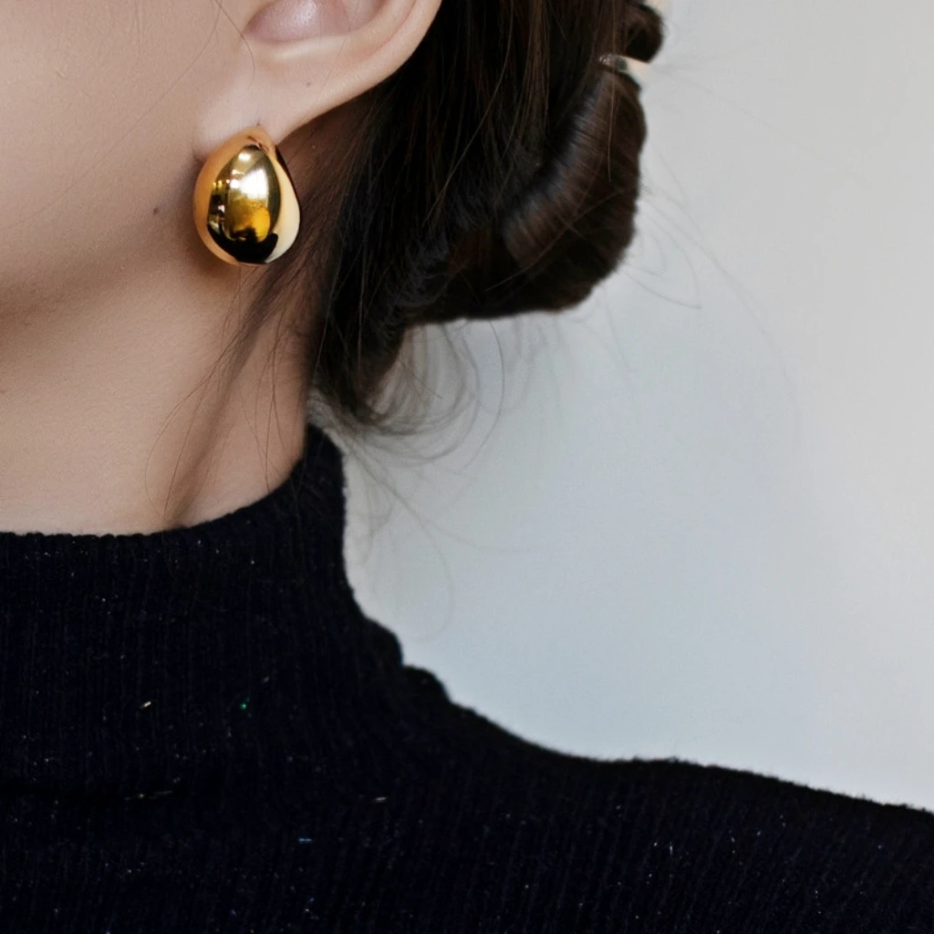 铜合金耳饰 宋慧乔大水滴耳环金属耳钉耳饰2025新款爆款高级感