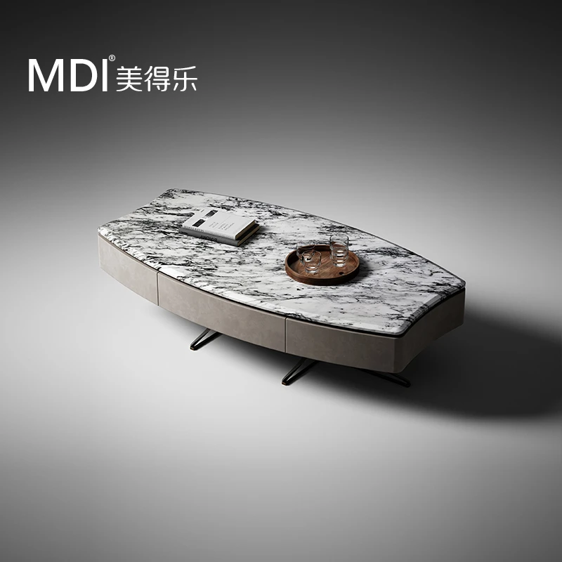 美得乐现代设计师奢石亚克力茶几客厅高端意式茶几电视柜轻奢