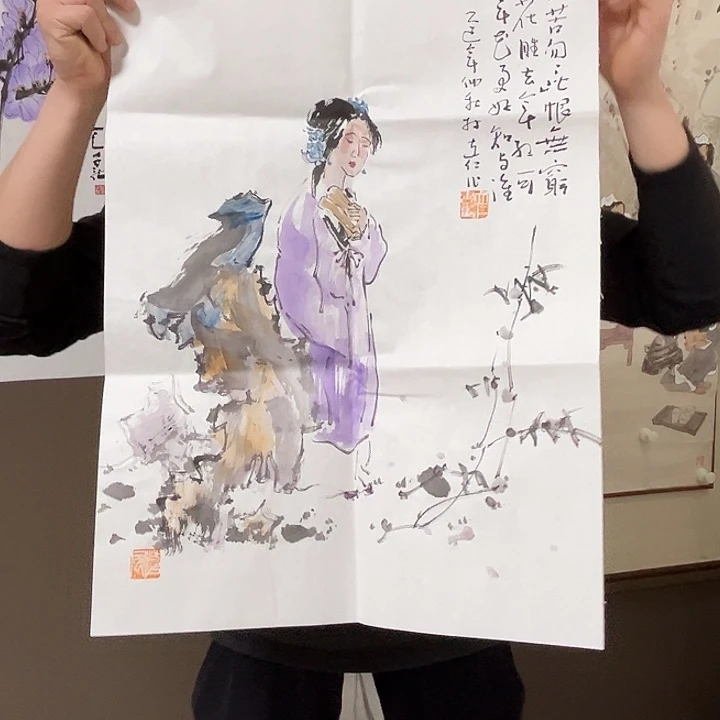 楚***秋国画林立仁  手绘原创