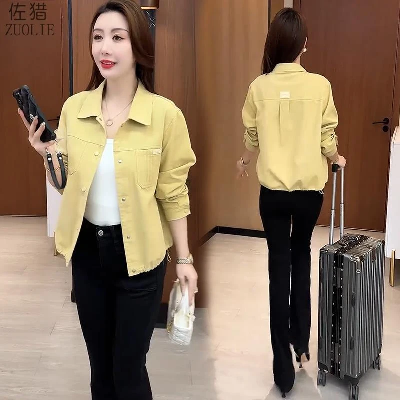 爆款时尚短款外套女2025新款春秋季宽松显瘦衬衫大衣小个子上衣女