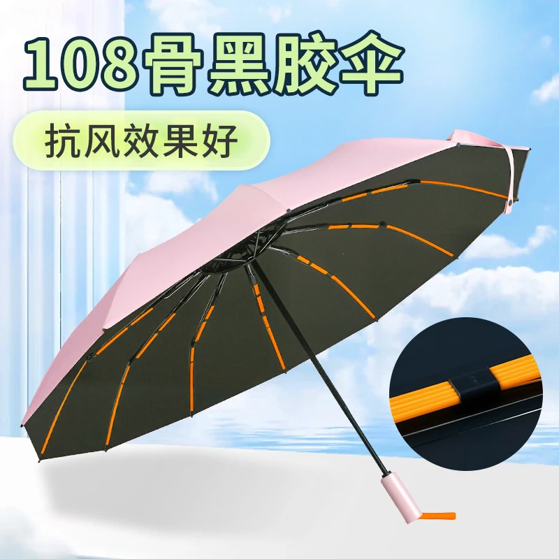 108骨雨伞全自动自动伞抗风加固遮阳伞防紫外线女太阳伞室外