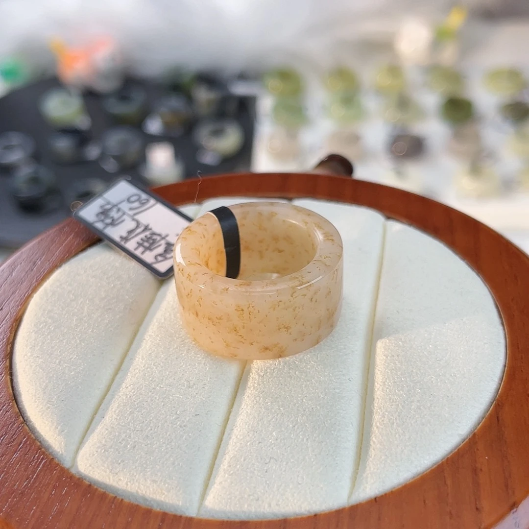 和田玉未镶嵌戒指k5 金桂花糖直切17.1 不退换