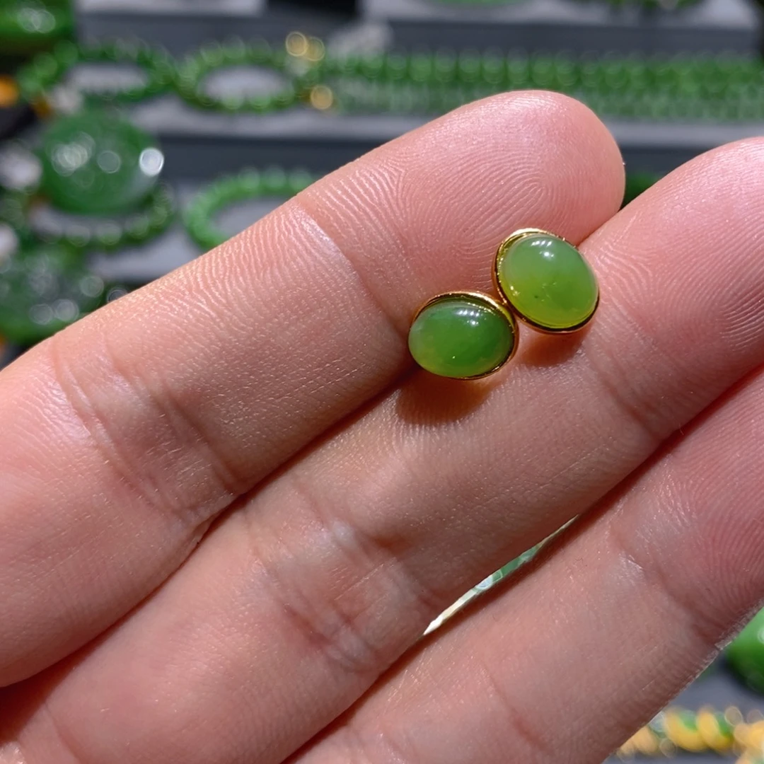 颈饰银S925镶嵌和田玉（碧玉）