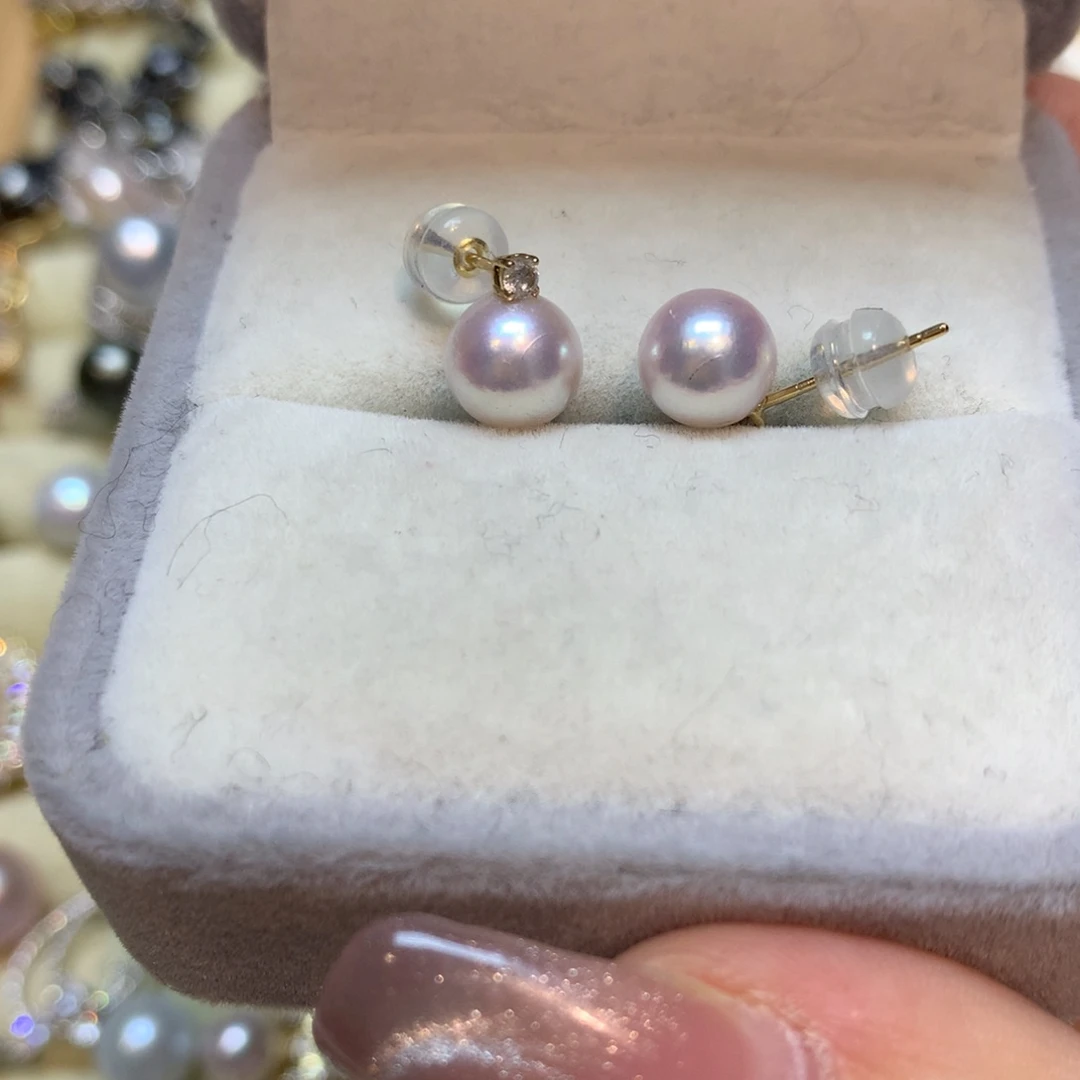 海水珍珠耳饰14K金镶嵌