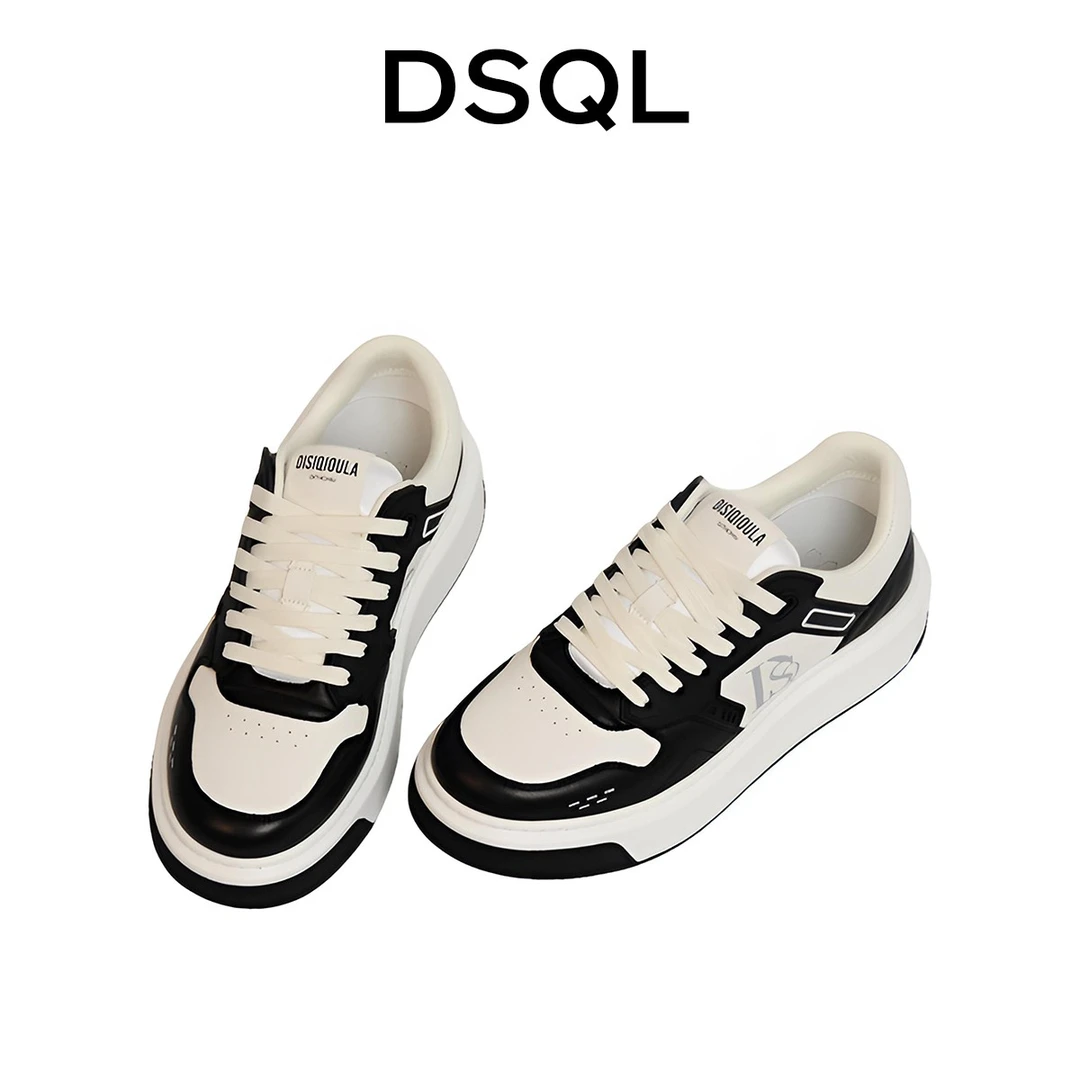 四季款皮革系带拼色男休闲板鞋青年厚底百搭高奢时尚潮流运动鞋