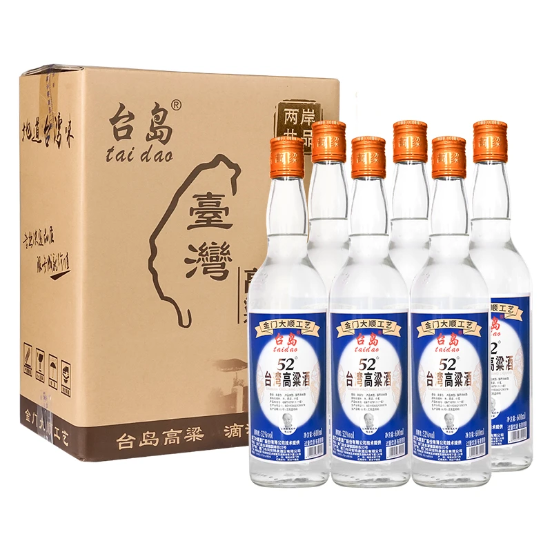 taidao/台岛台湾高粱酒白酒高度浓香型52度600ml*6瓶
