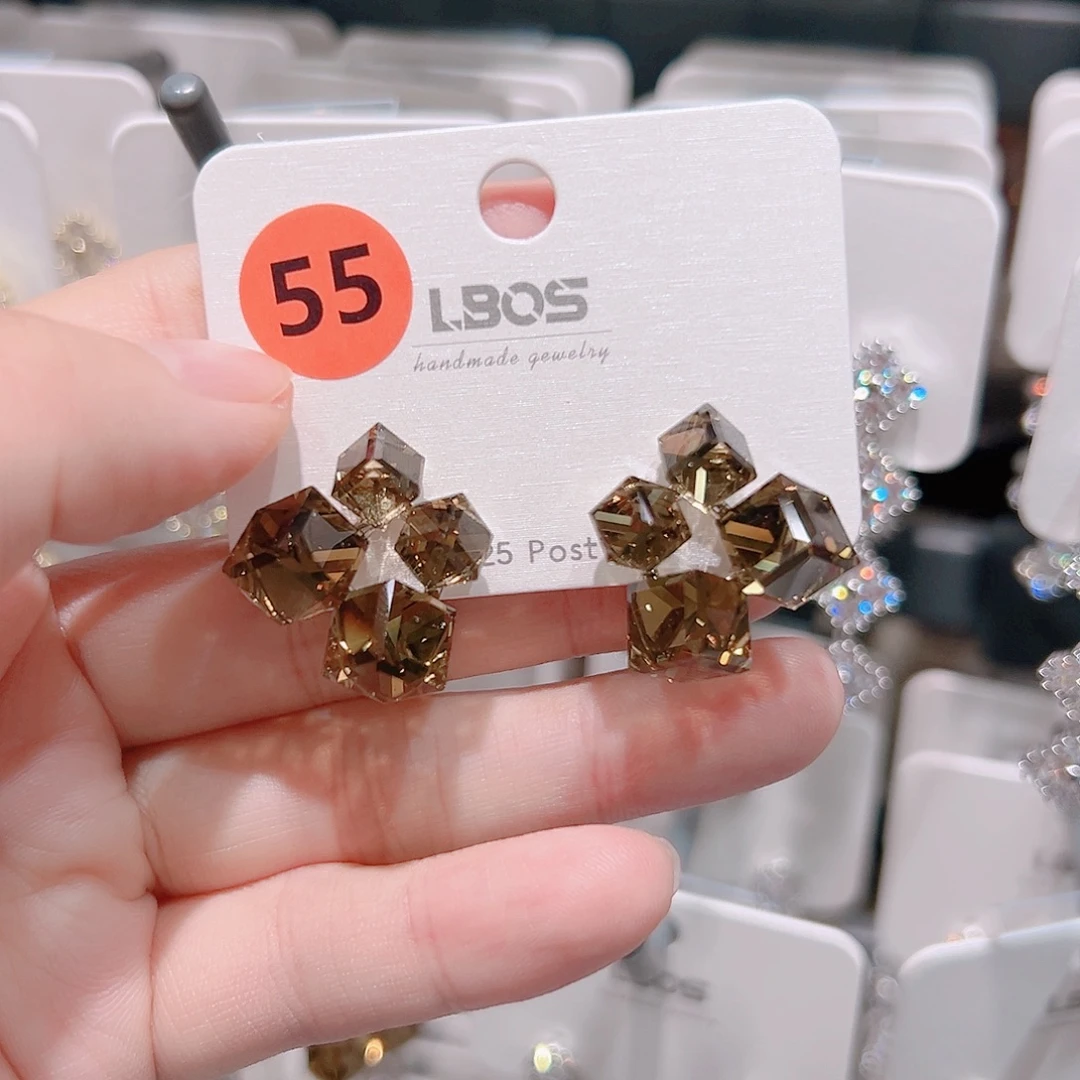 锆石纯铜合金耳环