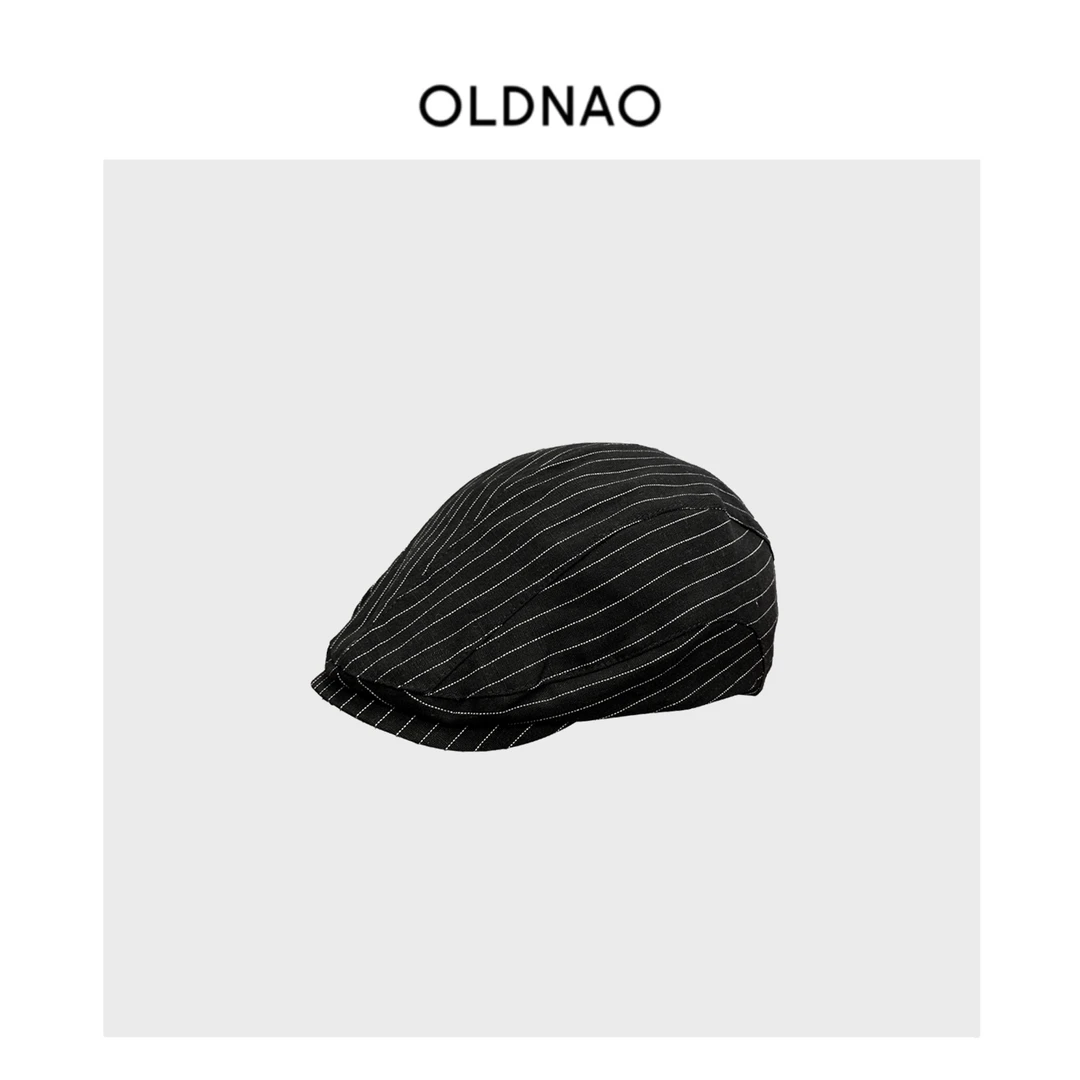 【OLDNAO】品牌订单线复古文艺条纹英伦前进鸭舌帽-SYC-BL56034