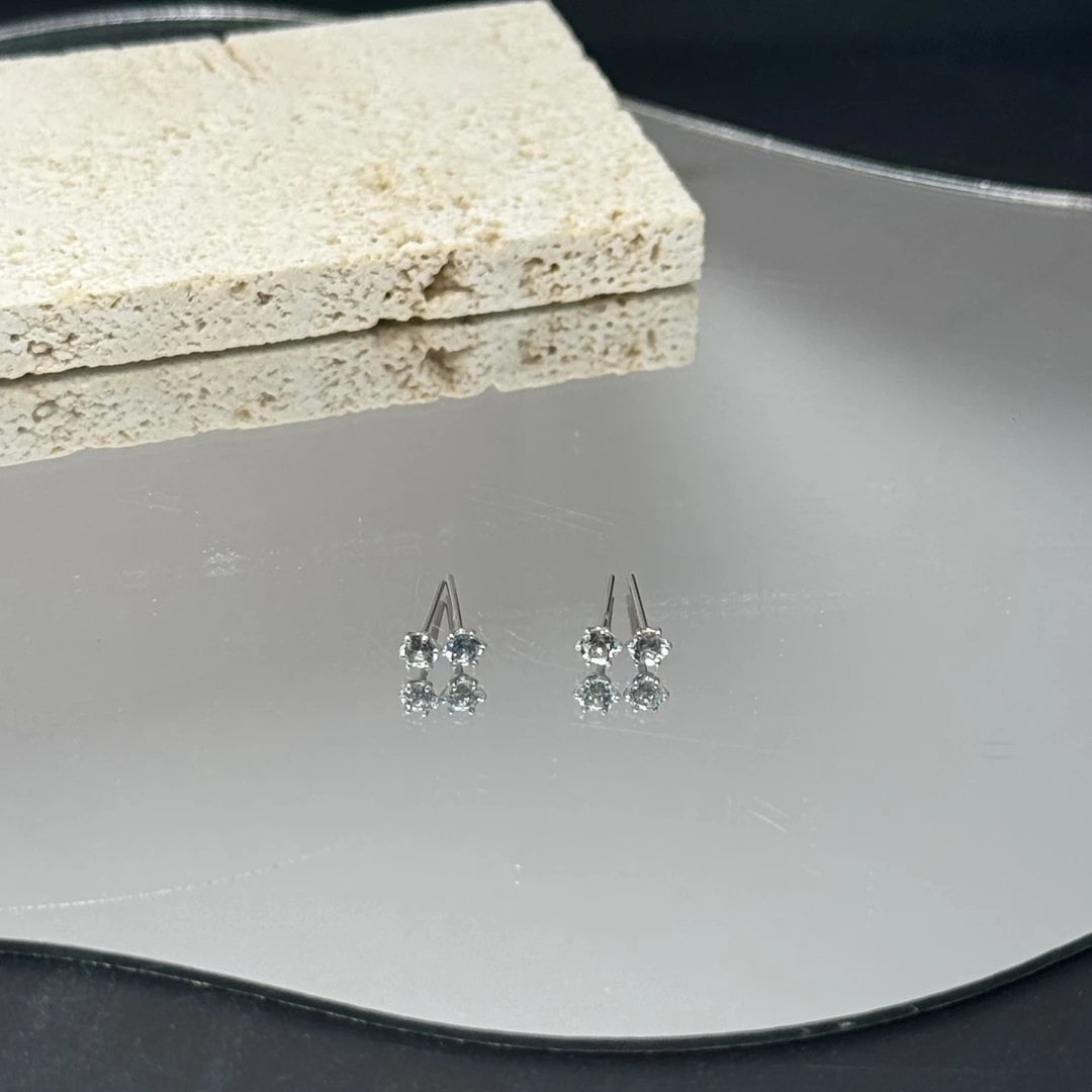 【北野珠宝】PT950坦桑石耳钉-B212H-14-多样性发一