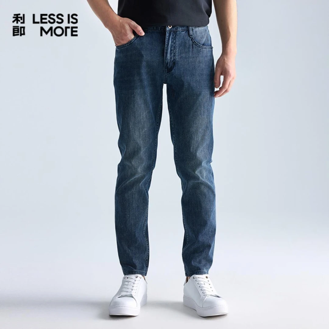 利郎【619X牛仔蓝】男士牛仔裤时尚百搭修身高弹力水洗- A5CNZ10401