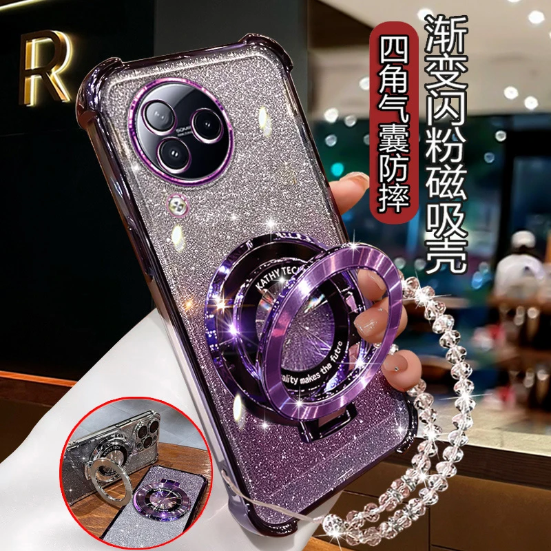 适用小米Civi3手机壳女潮闪粉软壳 23046PNC9C外套5G曲屏全包镜头