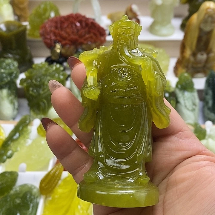 牟***生蛇纹石玉未镶嵌手把件