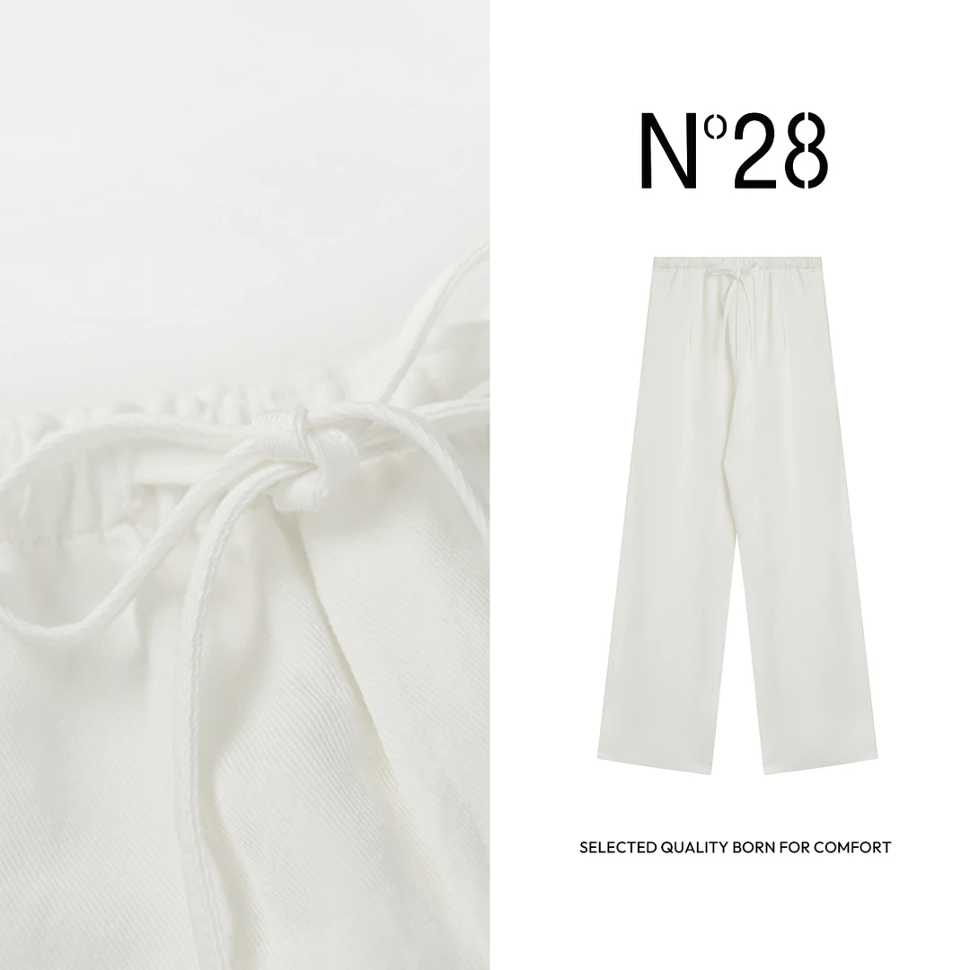 N°28 2025夏季新款时尚百搭设计师女士休闲裤宽松薄款显瘦纯色裤