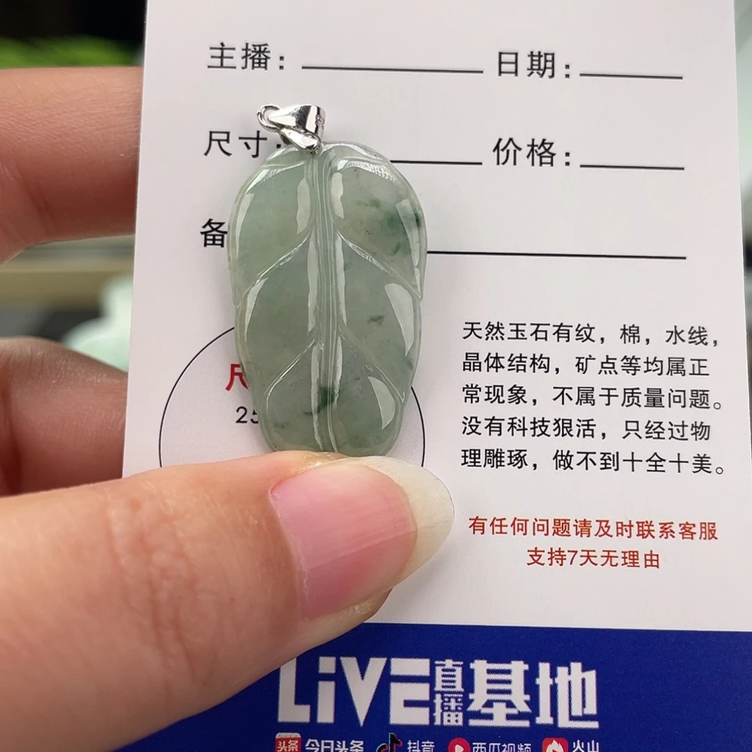 翡翠未镶嵌颈饰叶子