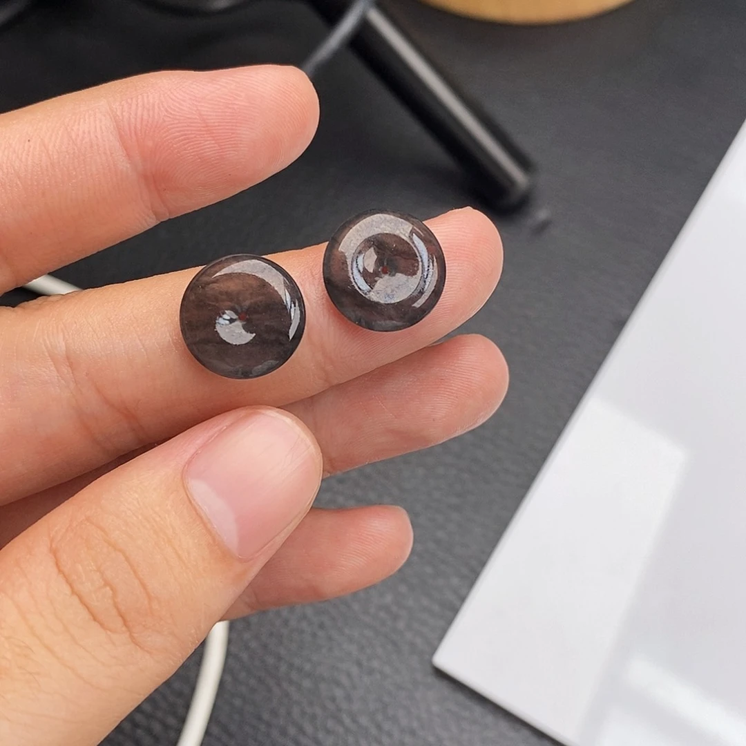 未镶嵌定制翡翠冰种平安扣耳饰