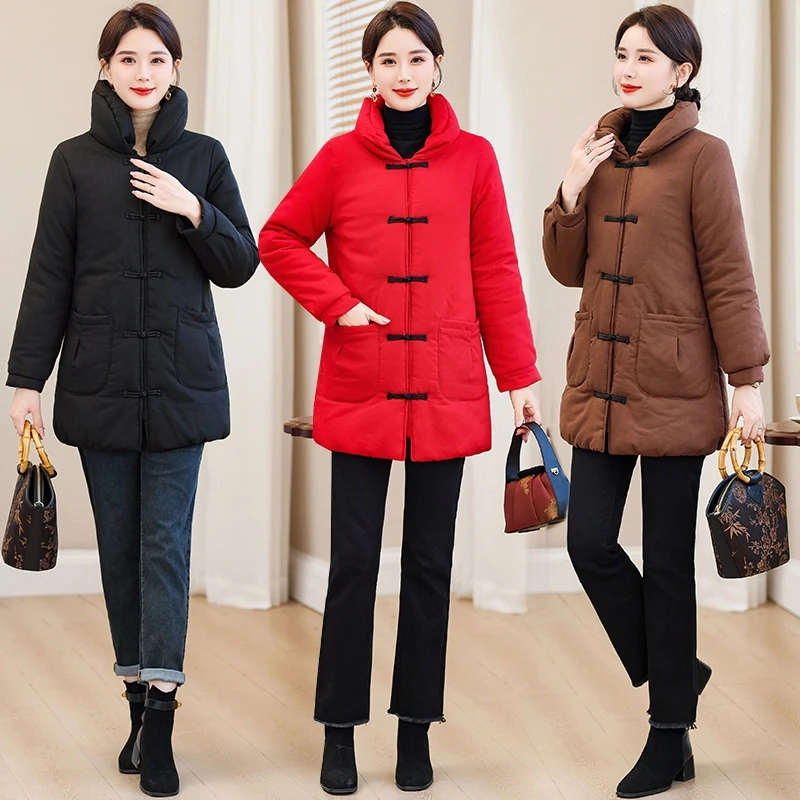 新中式盘扣优选加绒加厚棉服特厚款巨柔软舒服暖