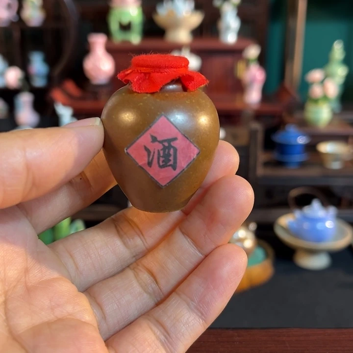 摆件微陶老王迷你花瓶