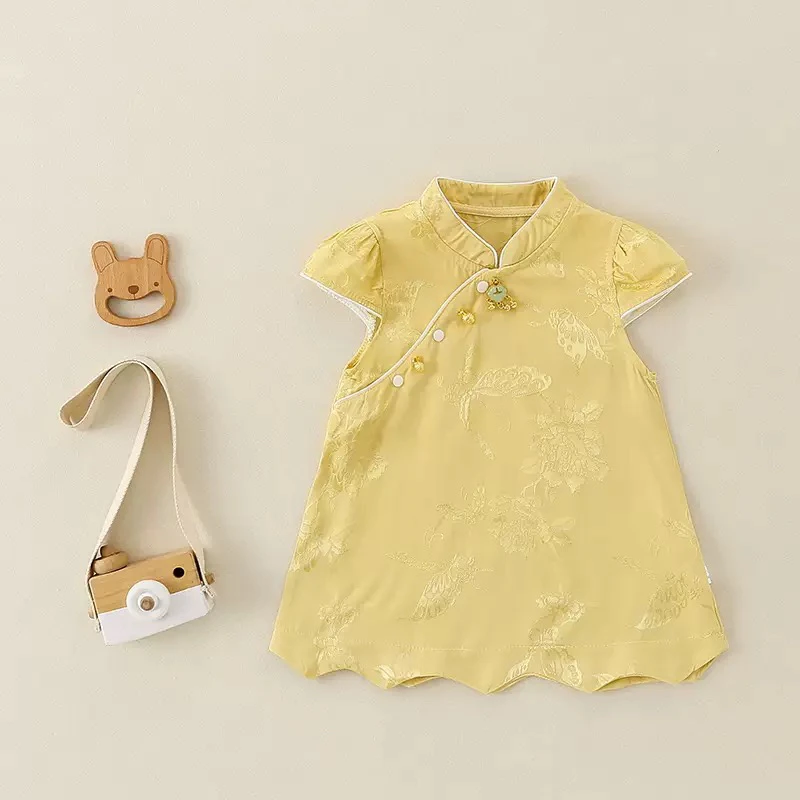 夏款人丝旗袍连衣裙