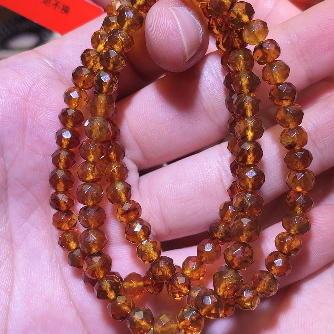 琥珀未镶嵌裸石抚顺琥珀项链