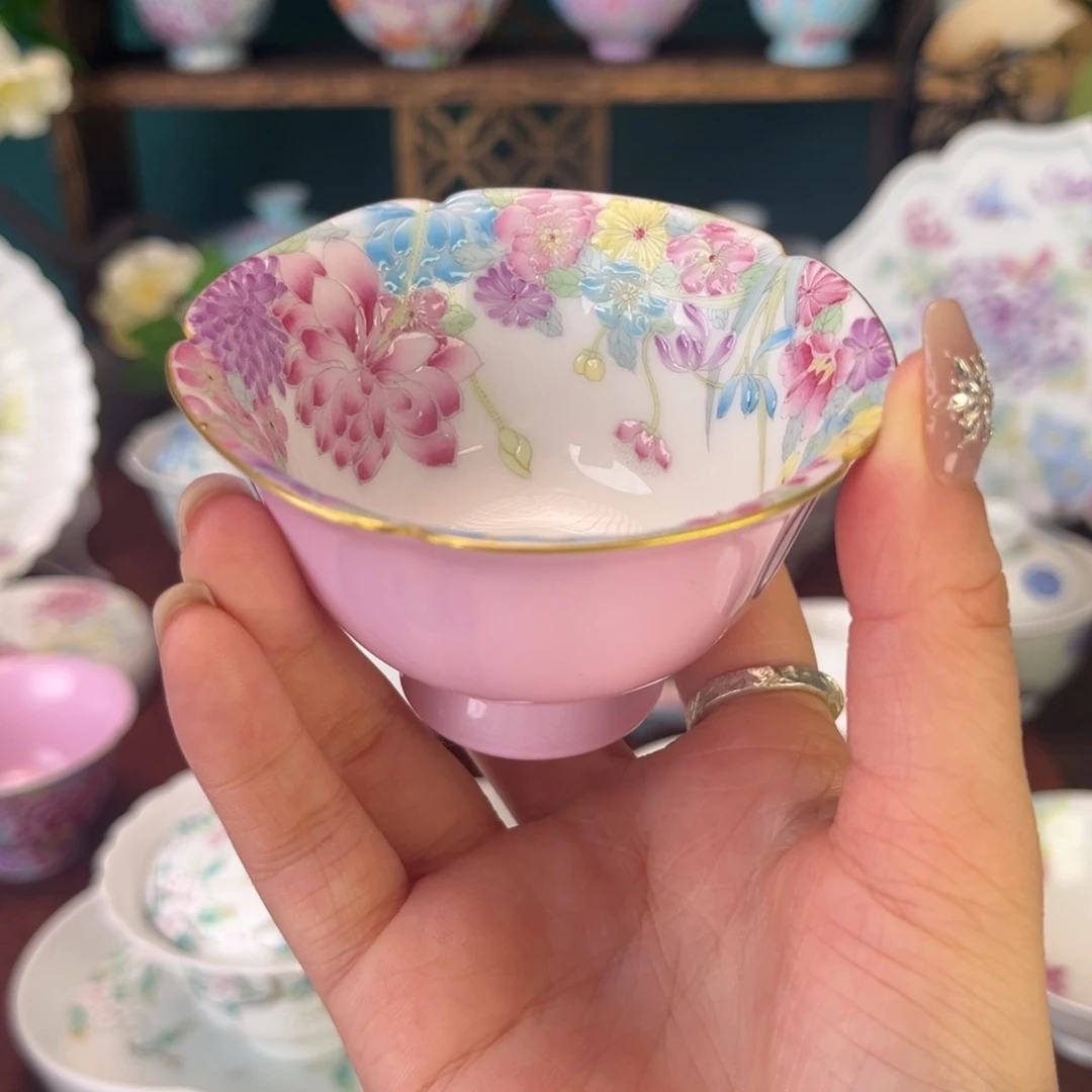 陶摆件景德镇陶瓷茶杯手绘