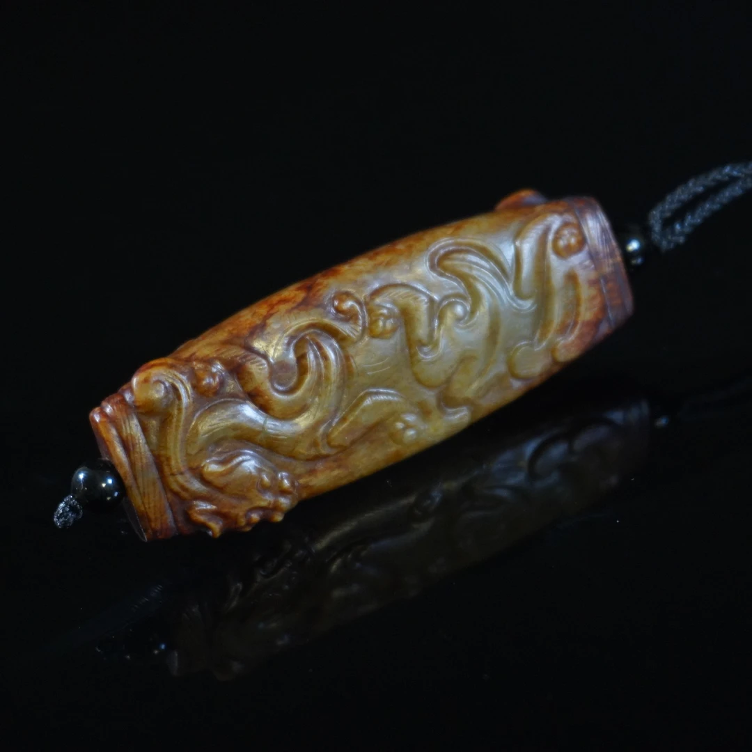 明代和田玉螭龙勒子/HY015684/金玉良缘/槐荫山房