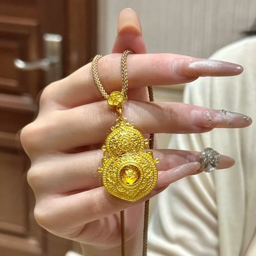 合金吊坠 仿真金葫芦吊坠女款轻奢高级感项链送女友礼物