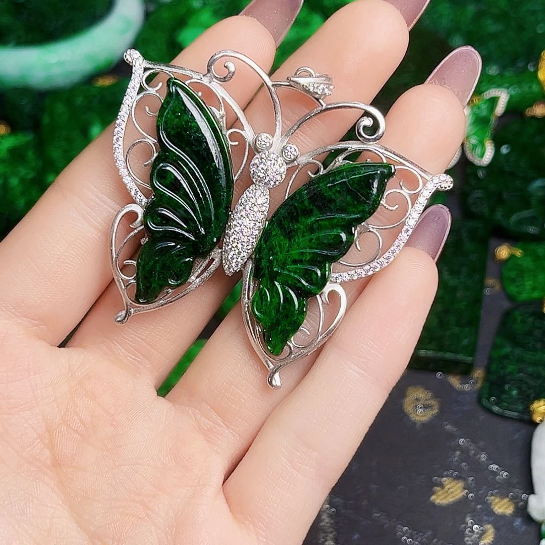 颈饰银S925镶嵌翡翠多样性