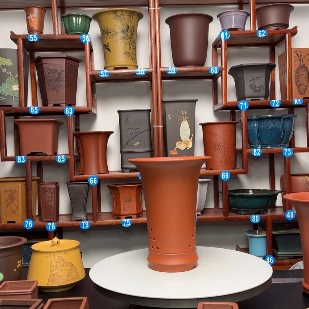 紫砂花盆钓***者紫砂花盆