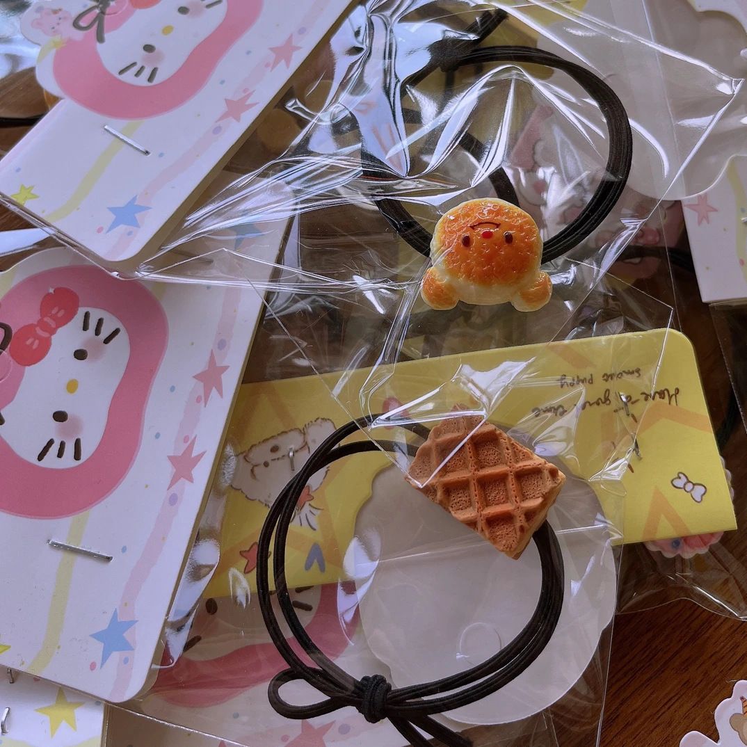 卡通可爱食玩发绳ins少女心学生小皮筋头饰发圈【此链接随机发20个