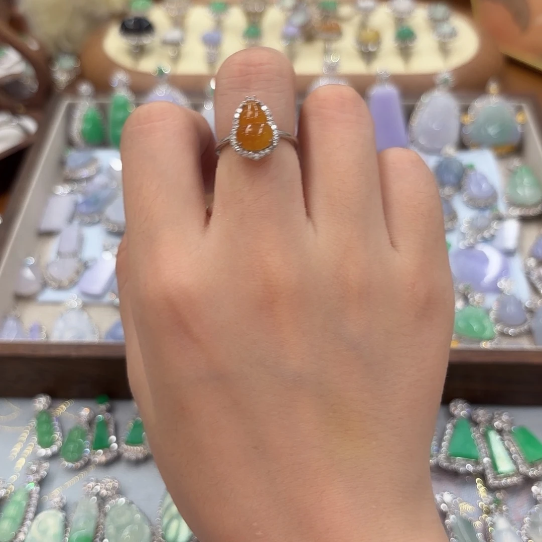 翡翠银S925镶嵌戒指